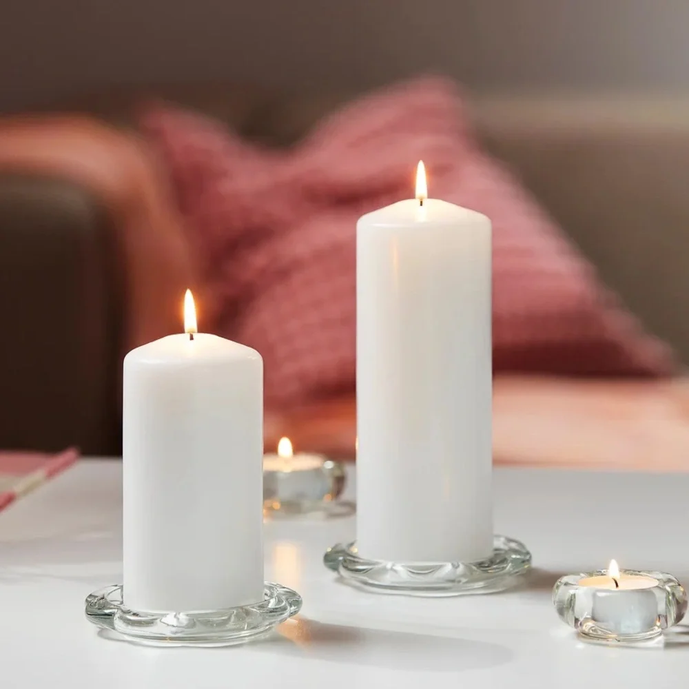 Elegant Glass Tealight Candle Holders - Set of 4
